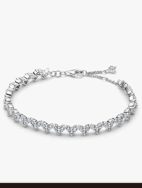 Authentic Pandora Triple Stone Heart Bracelet
